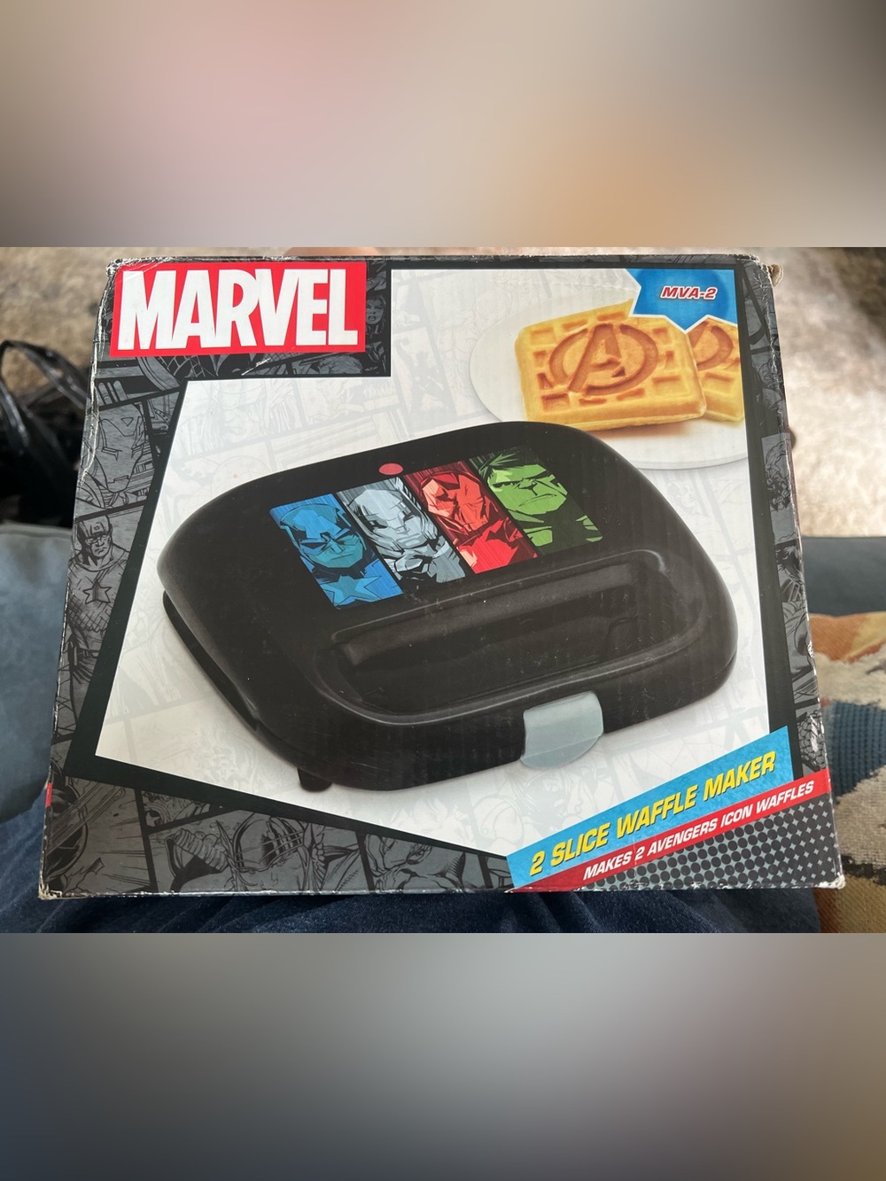 Marvel Black 2-Slice Avengers Waffle Maker